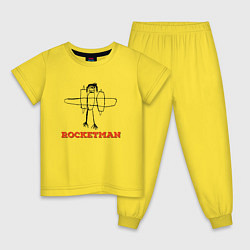 Пижама хлопковая детская ROCKETMAN Человек-ракета, цвет: желтый