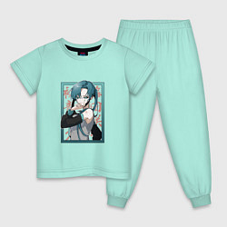 Пижама хлопковая детская Hatsune Miku Drain, цвет: мятный