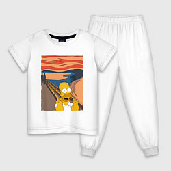 Пижама хлопковая детская Гомер Симпсон Крик, цвет: белый