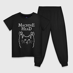 Пижама хлопковая детская Machine Head Рок кот, цвет: черный