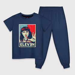 Пижама хлопковая детская Stranger Things Eleven, цвет: тёмно-синий