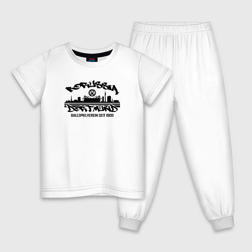 Детская пижама Borussia Dortmund - Seit 1909 / Белый – фото 1