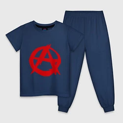 Пижама хлопковая детская Символ анархии, цвет: тёмно-синий