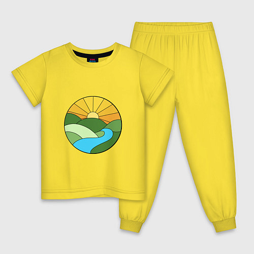 Детская пижама Поле солннце / Желтый – фото 1