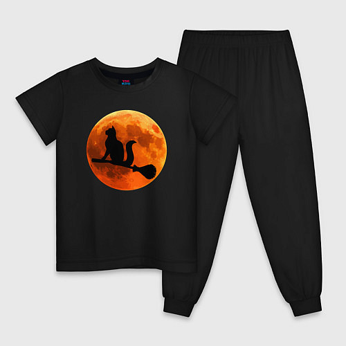 Детская пижама Halloween Cat / Черный – фото 1