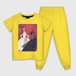 Пижама хлопковая детская Le Jour et La Nuit Две модницы, цвет: желтый