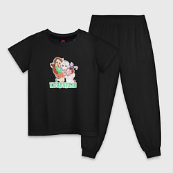 Пижама хлопковая детская РИКО И КАННА Дракорничная госпожи Кобаяси, цвет: черный