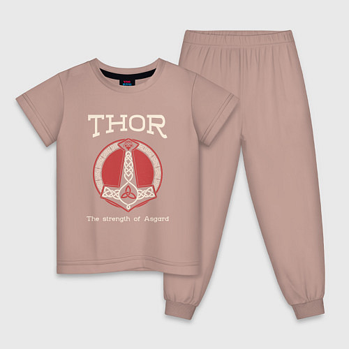 Детская пижама Thor strenght of Asgard / Пыльно-розовый – фото 1