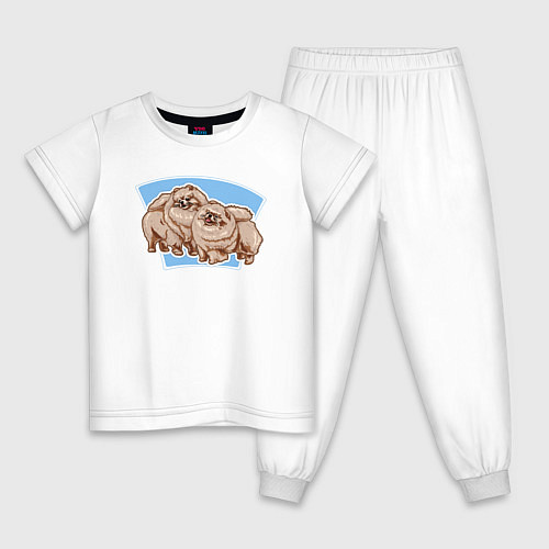 Детская пижама Померанский шпиц Собаки / Белый – фото 1