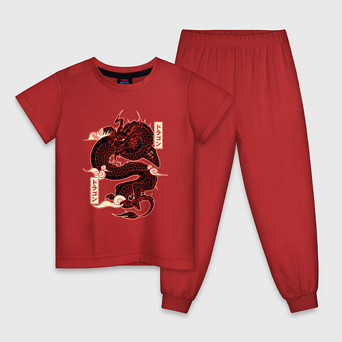 Детская пижама Японский красный Дракон JAPAN Dragon / Красный – фото 1