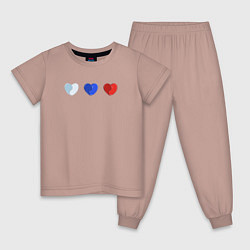 Детская пижама Триколор в сердечках