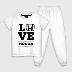 Пижама хлопковая детская Honda Love Classic, цвет: белый
