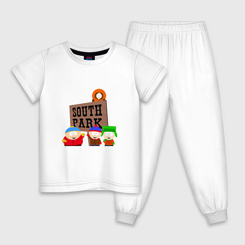 Детская пижама Южный парк артлоготип / Белый – фото 1