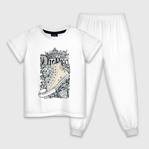 Детская пижама Граффити кед / Белый – фото 1