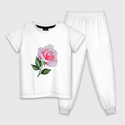 Пижама хлопковая детская Gentle Rose, цвет: белый