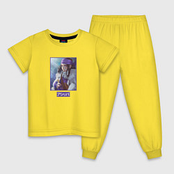 Пижама хлопковая детская Аспира Золотое божество, цвет: желтый