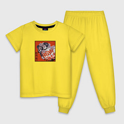 Пижама хлопковая детская Огата Хякуноске Золотое божество, цвет: желтый