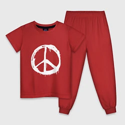 Пижама хлопковая детская Pacific symbol white, цвет: красный