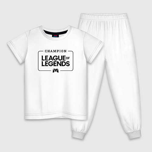 Детская пижама League of Legends Gaming Champion: рамка с лого и / Белый – фото 1
