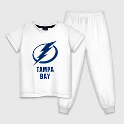 Пижама хлопковая детская Тампа-Бэй 3D Logo, цвет: белый