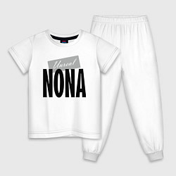 Пижама хлопковая детская Unreal Nona, цвет: белый