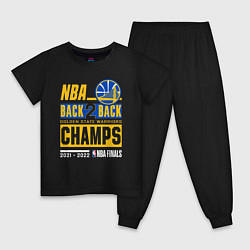 Пижама хлопковая детская GOLDEN STATE WARRIORS NBA CHAMPION, цвет: черный