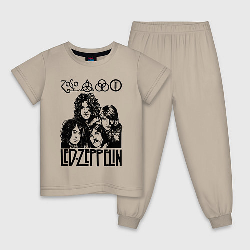 Детская пижама Led Zeppelin Black / Миндальный – фото 1