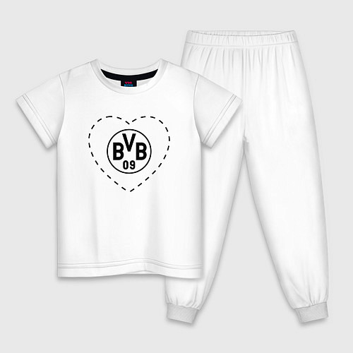 Детская пижама Лого Borussia в сердечке / Белый – фото 1