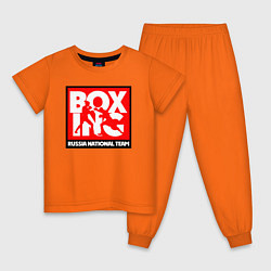 Пижама хлопковая детская Boxing team russia, цвет: оранжевый