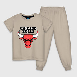 Пижама хлопковая детская Chicago Bulls, цвет: миндальный