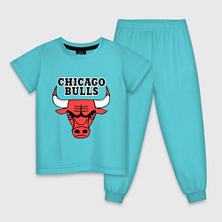 Пижама хлопковая детская Chicago Bulls, цвет: бирюзовый