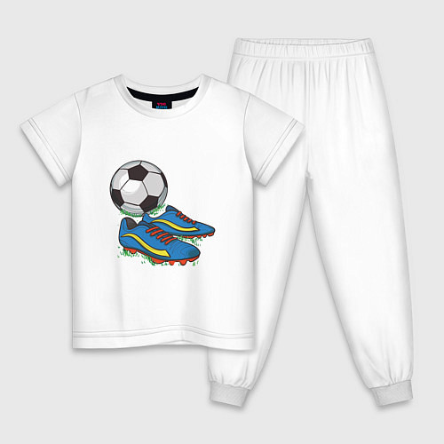 Детская пижама Футбольные бутсы / Белый – фото 1