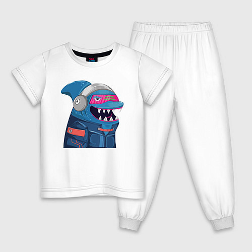 Детская пижама Борзый кульный акулёныш / Белый – фото 1