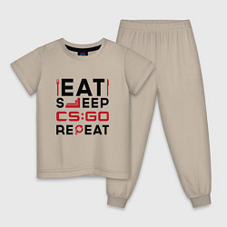 Детская пижама Надпись: eat sleep Counter Strike repeat