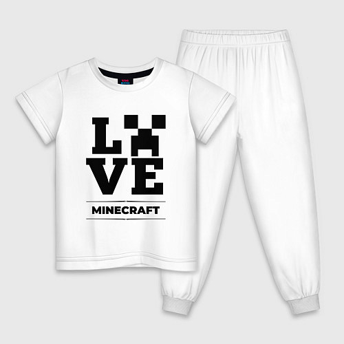 Детская пижама Minecraft love classic / Белый – фото 1