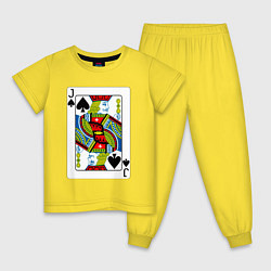 Пижама хлопковая детская Игральная карта - Валет, цвет: желтый