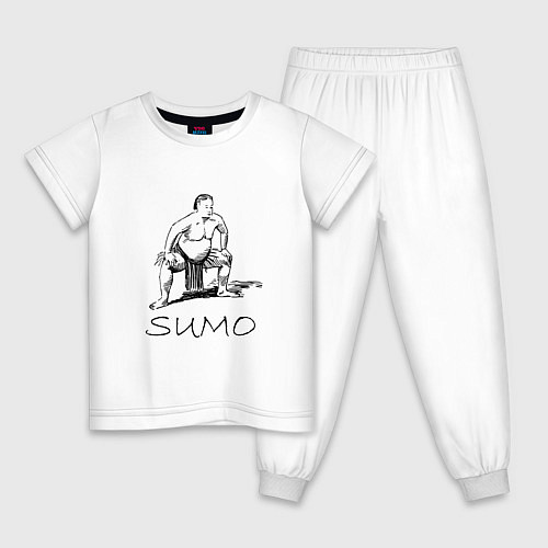 Детская пижама Сумо минимализм / Белый – фото 1