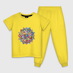 Пижама хлопковая детская Цвета души, цвет: желтый