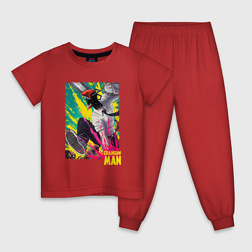 Детская пижама Denji art / Красный – фото 1