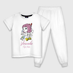 Пижама хлопковая детская Veronika - Pulp fiction, цвет: белый