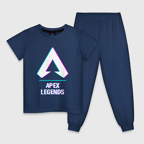 Детская пижама Apex Legends в стиле glitch и баги графики / Тёмно-синий – фото 1