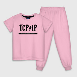 Пижама хлопковая детская TCPIP Connecting people since 1972, цвет: светло-розовый