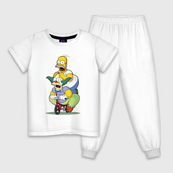 Детская пижама Гомер Симпсон и Клоун Красти едут на детском велос