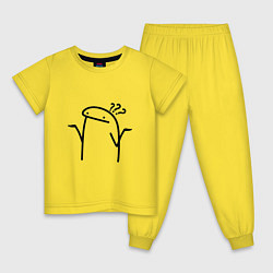 Пижама хлопковая детская Непонимающий Флорк, цвет: желтый