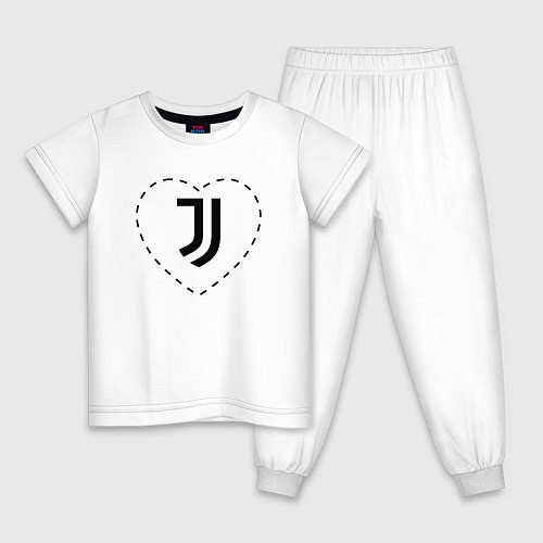 Детская пижама Лого Juventus в сердечке / Белый – фото 1