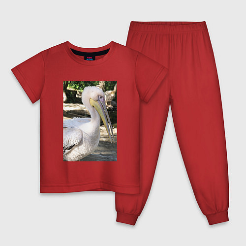Детская пижама Пеликан в природе / Красный – фото 1