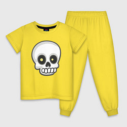 Пижама хлопковая детская Череп-фонарь, цвет: желтый