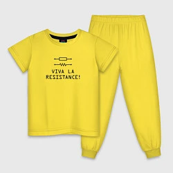 Пижама хлопковая детская Viva la resistance, цвет: желтый