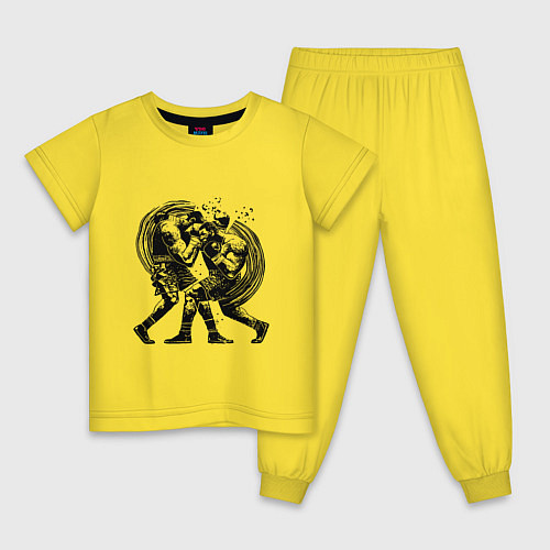 Детская пижама Бокс / Желтый – фото 1