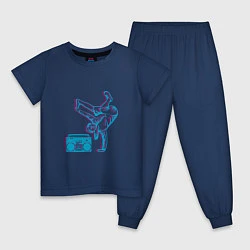 Пижама хлопковая детская Hip Hop Dance, цвет: тёмно-синий